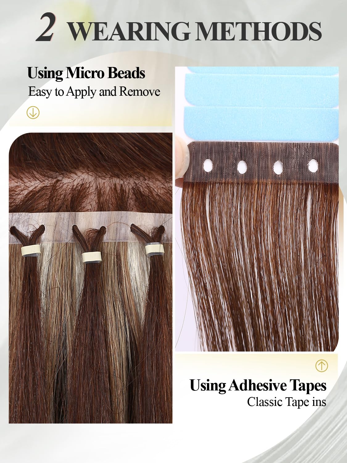 Invisible Weft Hair Extensions - Real Human Hair PU Skin Weft | Seamless T4/27 Balayage Caramel Blonde (16 Inch, 35g, 4 Pcs)