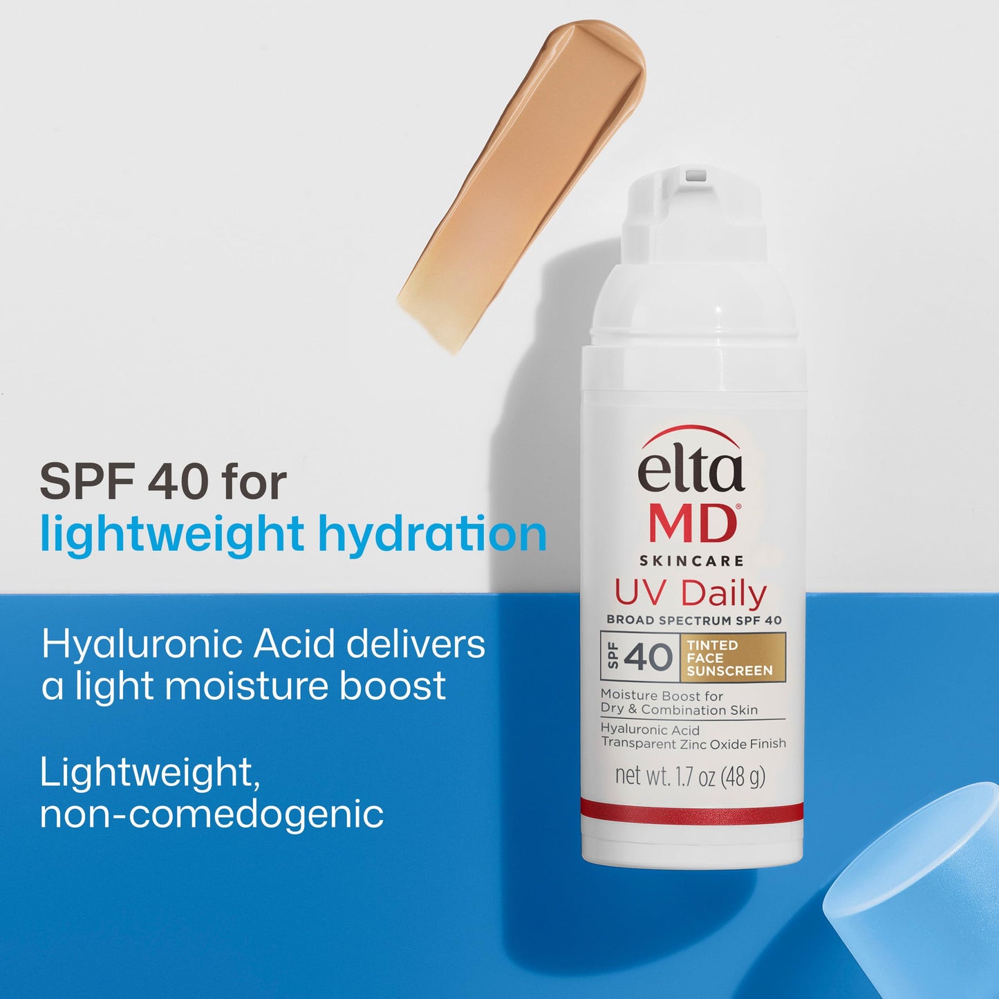 EltaMD UV Daily Tinted SPF 40 Face Sunscreen Moisturizer with Zinc Oxide, Tinted Daily Face Moisturizer with SPF, Sunscreen for Dry Skin,1.7 oz Pump