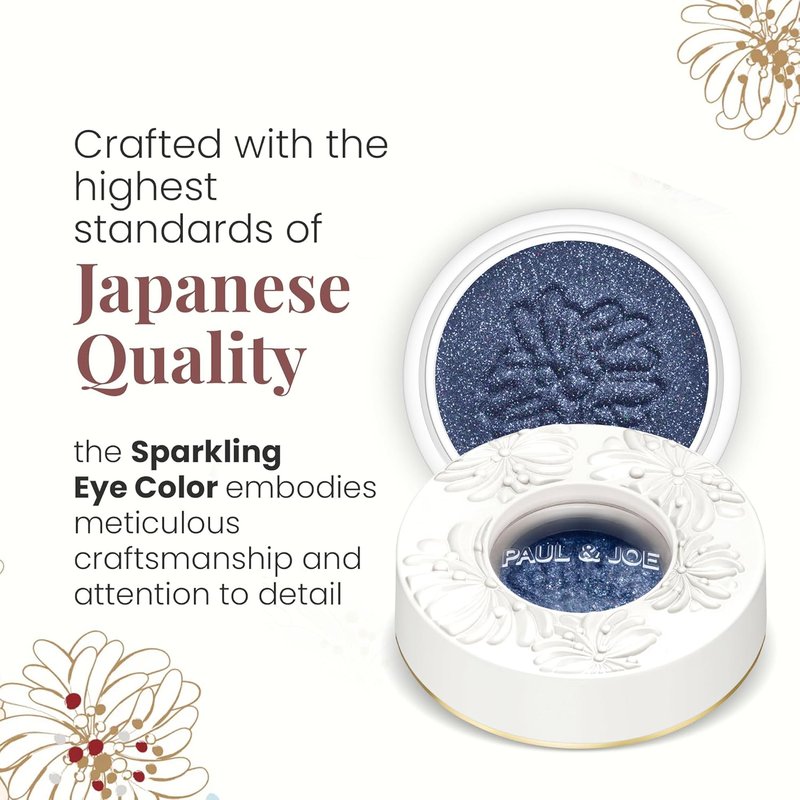 Paul & Joe Sparkling Eye Shadow - Iridescent Eye Glitter for Buildable Color | Deep Midnight Blue, 0.21 oz