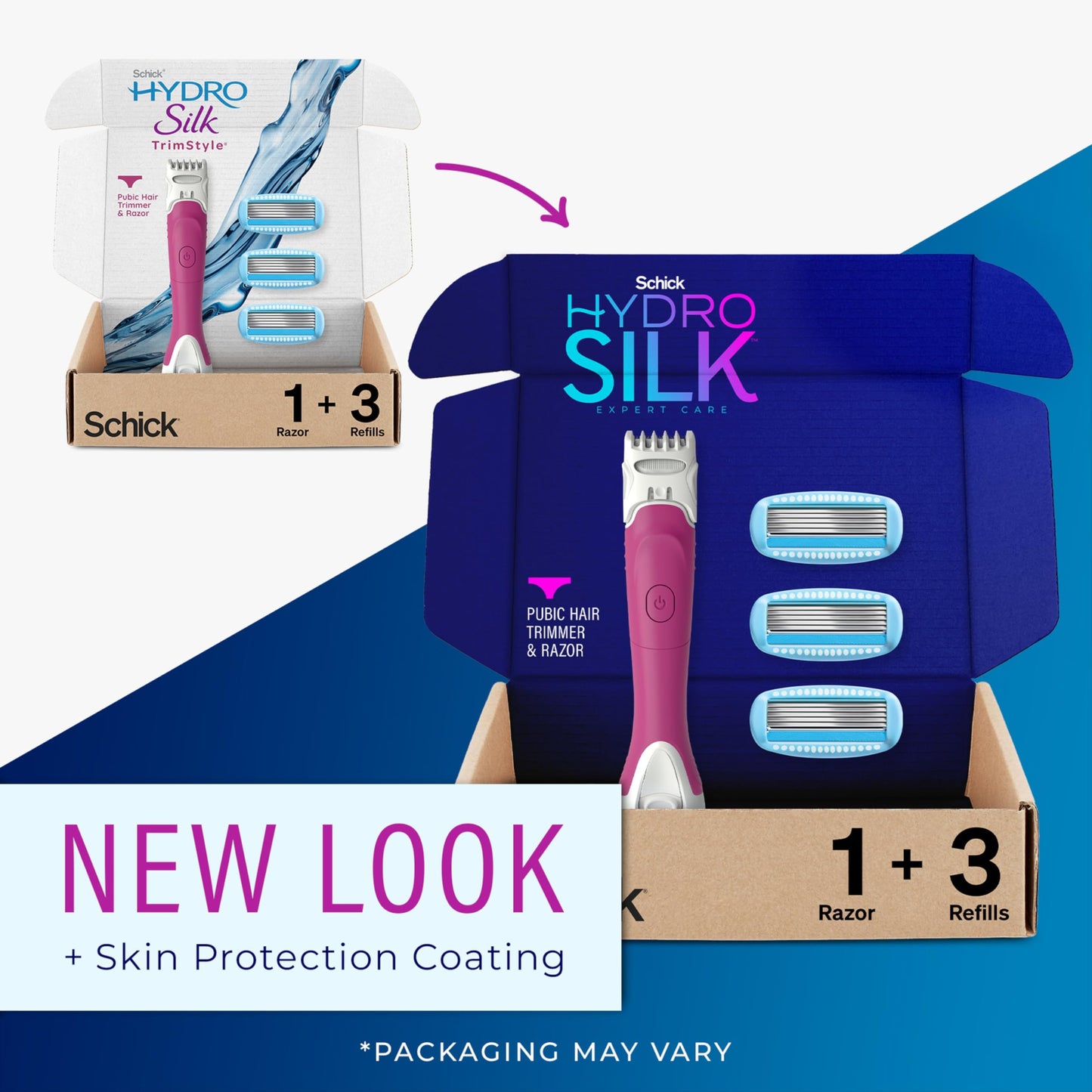 Schick Hydro Silk Trimstyle Bikini Razors with Trimmer |5 Blade for Women, Hair Removal | 1 Handle & 3 Razor Blade Refills & Sensitive Skin Razor for Women With 5 Moisturizing Razor Blade Refills