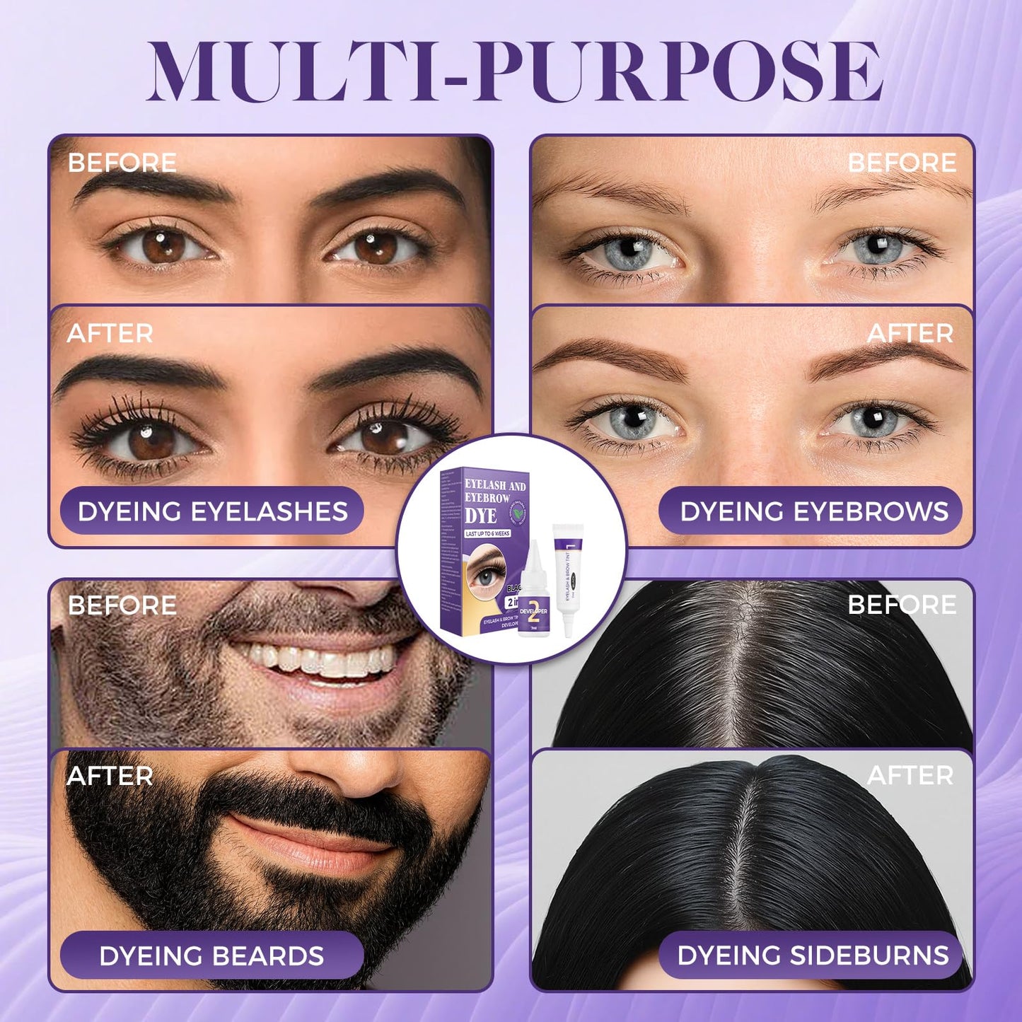 Eyelash & Eyebrow Tint Kit,Eyebrow Tint Kit, Professional Instant Lash & Brow Color Kit black