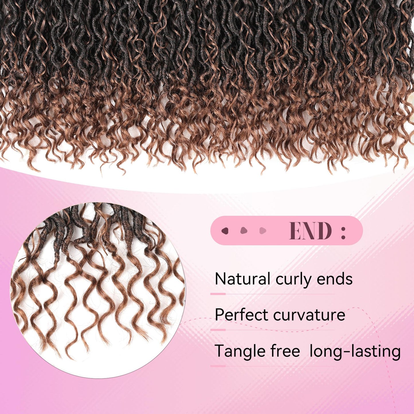Aipin Long New Goddess Locs Crochet Hair 22 Inch Boho River Locs Hippie Locs Wavy Crochet With Curly Hair In Middle And Ends Braids Hair Extensions (8Packs,22 inch, T30)