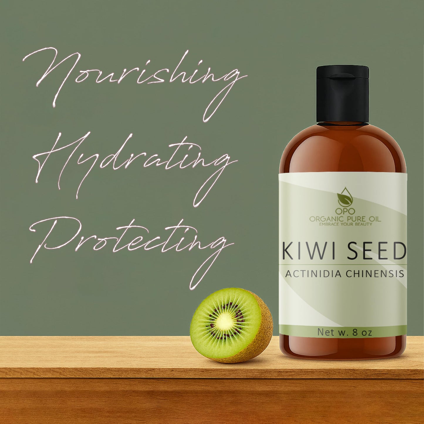 Kiwi Seed Oil - 8 oz - Pure, All Natural, Cold Pressed, Unrefined, Carrier Oil Perfect for Hair, Skin, Scalp, Body Care Vegan Moisturizer, DIY, Cosmetics - Packaging May Vary