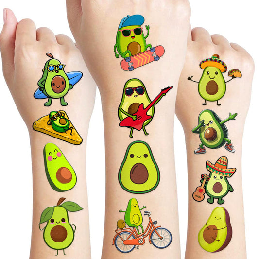 100 PCS Funny Avocado Temporary Tattoos for Kids