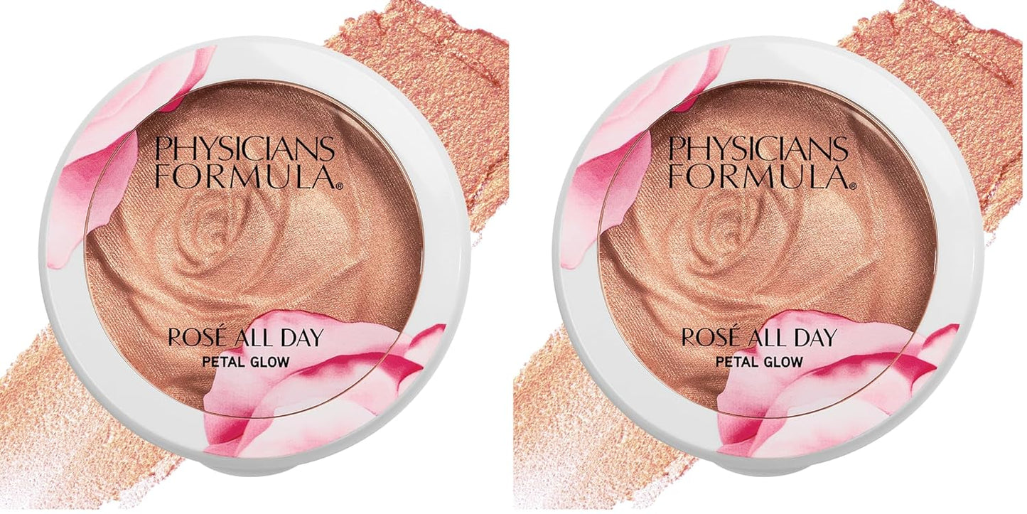 Physicians Formula Highlighter Blush Face Powder - Pink Petal Glow | Dermatologist Tested | Set of 2