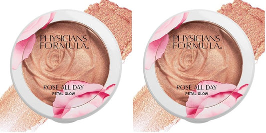 Physicians Formula Highlighter Blush Face Powder - Pink Petal Glow | Dermatologist Tested | Set of 2