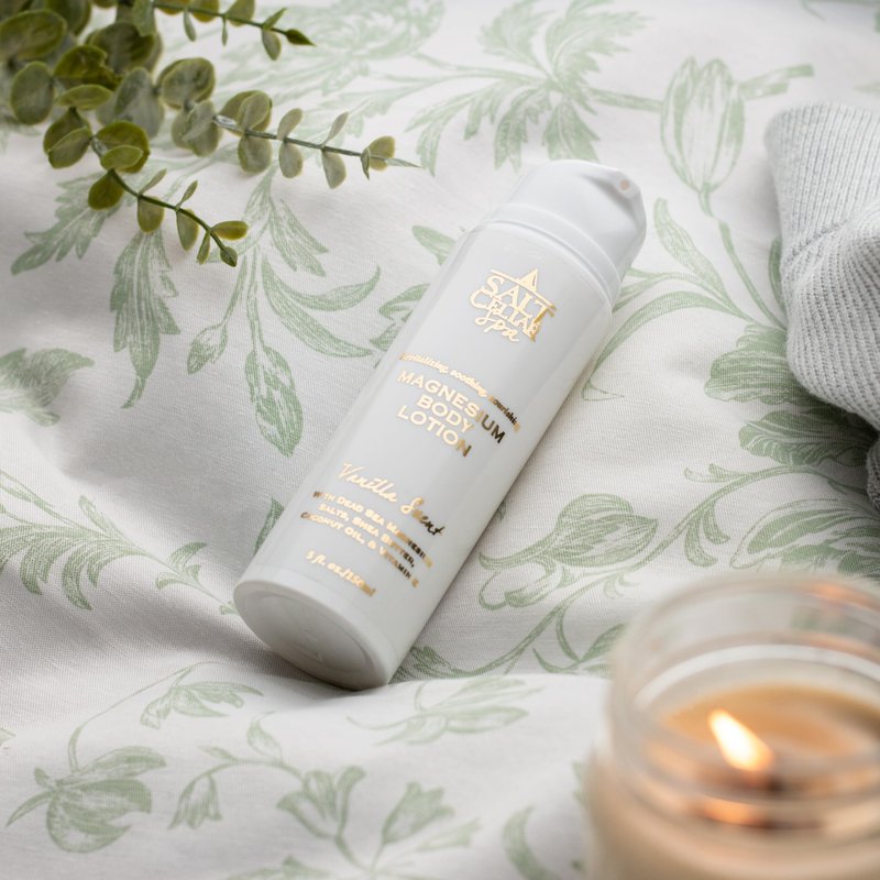 Salt Cellar Spa Dead Sea Magnesium Body Cream – Hydrating, Soothing & Nourishing Moisturizer with Shea Butter, Coconut Oil & Vitamin E – Vegan, Paraben-Free, Cruelty-Free – 5 fl oz