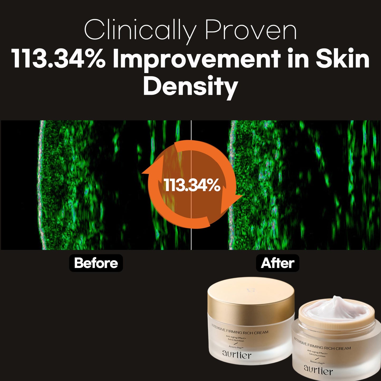 aurtier Intensive Firming Rich Cream, Anti-Aging Moisturizer with Collagen Peptides EGF Hyaluronic Acid for Wrinkle Smooths, Firming, Lifting & Deep Hydration 1.69 Oz