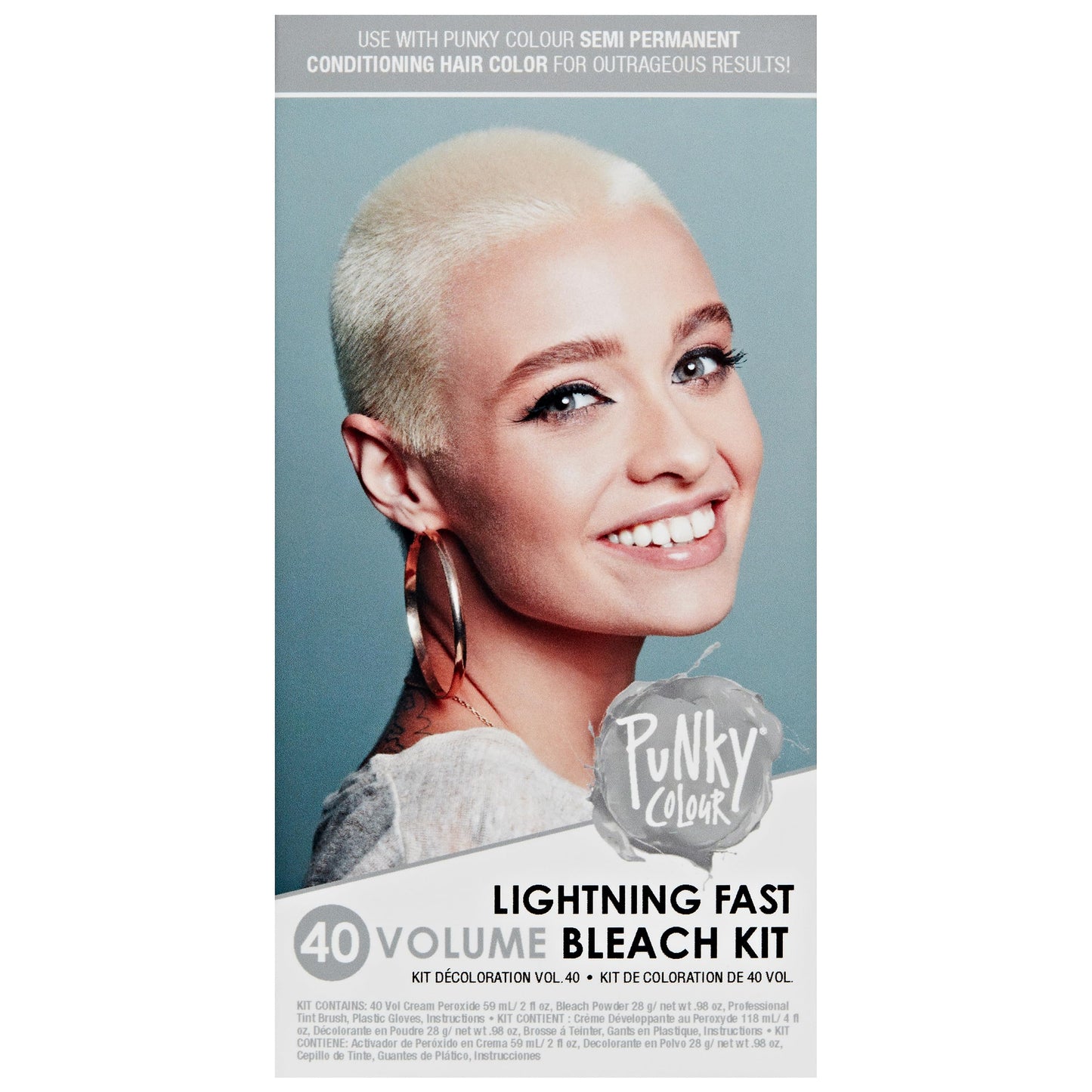 Punky Colour Lightning Fast 40 Volume Hair Bleach Kit – Hair Lightener & Toner for Blonde Coloring, At Home DIY Bleaching Transformation