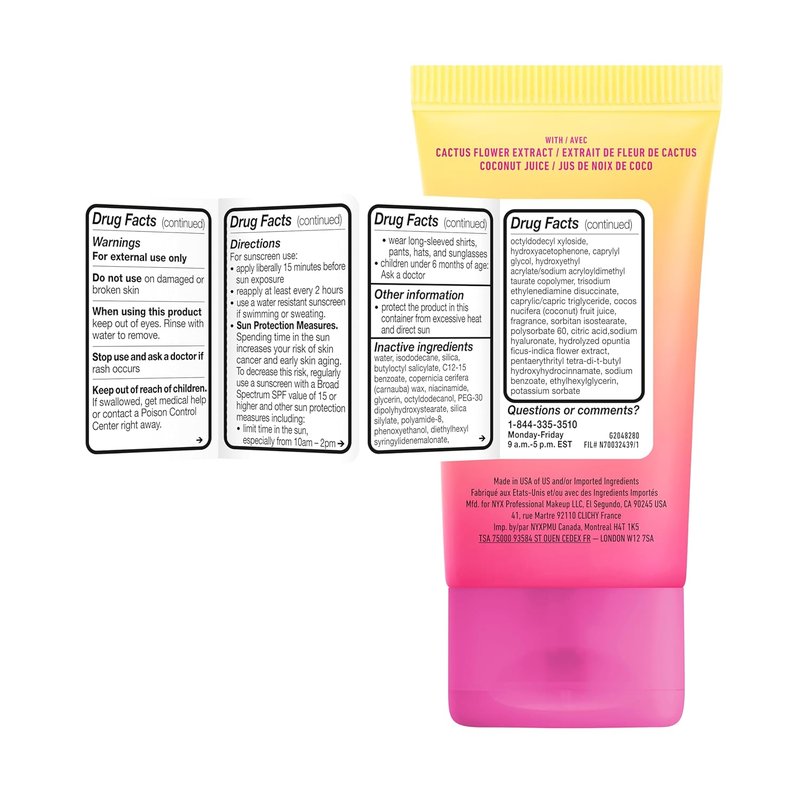 NYX Blurscreen SPF 30 Primer - 3-in-1 Vegan Makeup Primer | No White Cast, Non-Greasy Formula