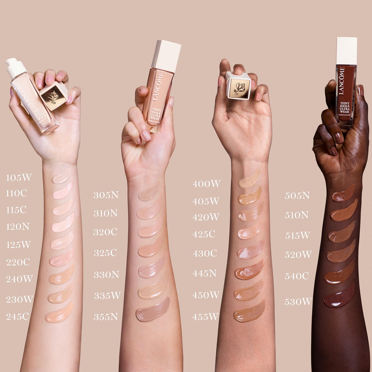Lancôme Teint Idole Ultra Wear Care & Glow Longwear Foundation with SPF 27, Hydrating Medium Buildable Coverage & Glow Finish - 335W