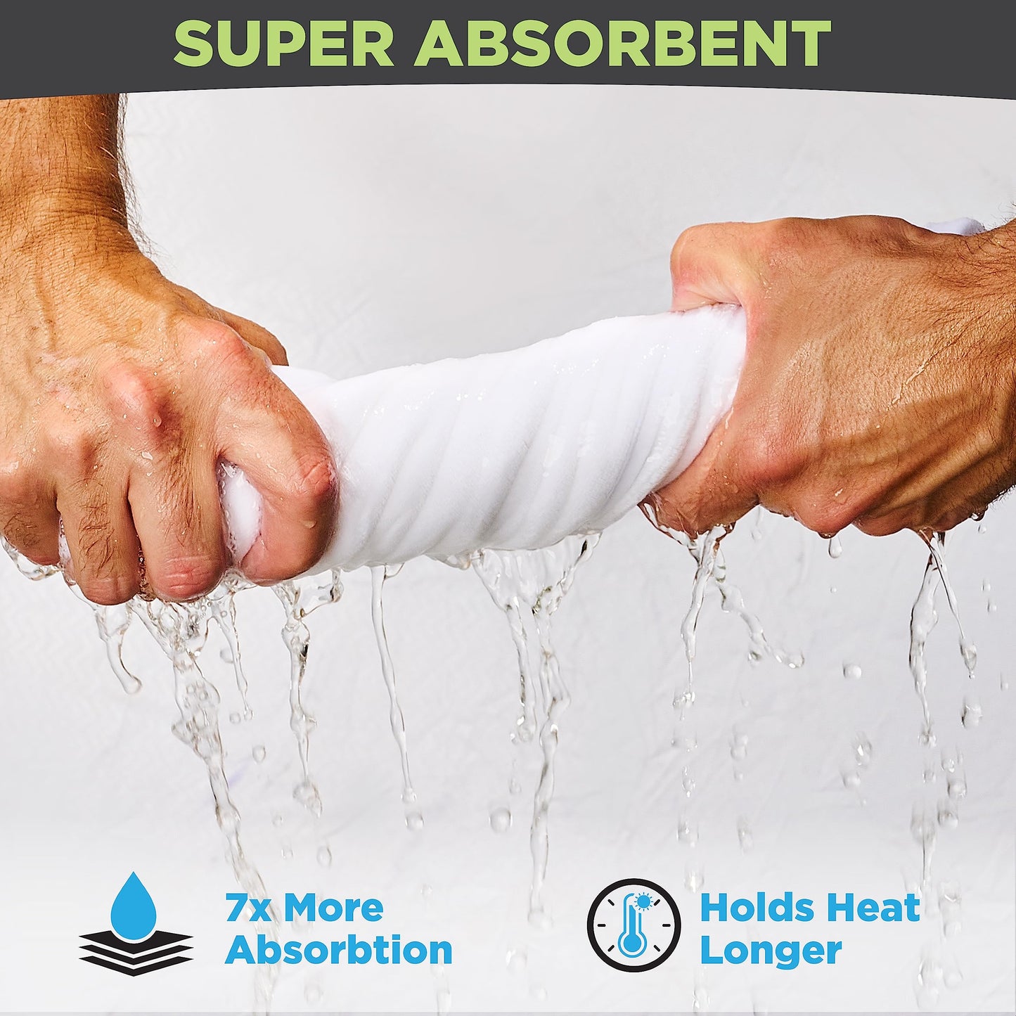 Fushay Premium Microfiber Towels - 5 Pack, Extra Thick, Super Absorbent, Professional Salon & Barber Towels (White)