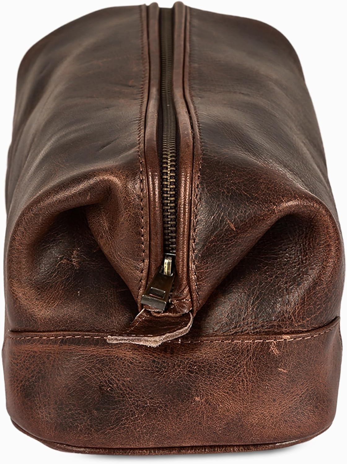 Genuine Leather Toiletry Bag for Men - Premium Dopp Kit Travel Organizer | 10-Inch Brown Pouch