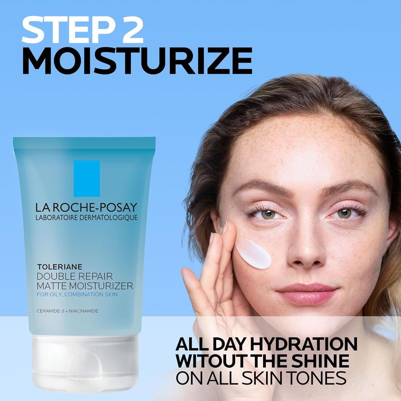 La Roche-Posay Acne Skin Care Set - Toleriane Moisturizer & Effaclar Gel Cleanser | 75ml & 100ml