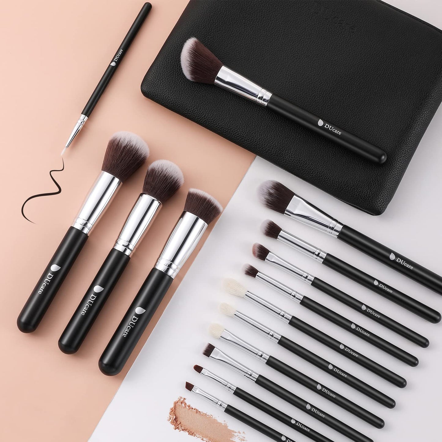 DUcare Makeup Brushes 15Pcs +Eyelash Comb
