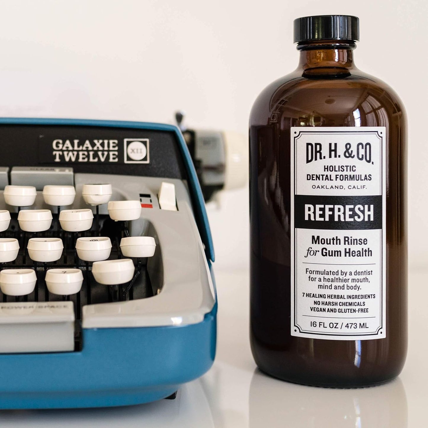 Dr. H. & Co. Refresh Mouthwash - All-Natural Herbal Rinse for Healthy Gums & Teeth | 16oz