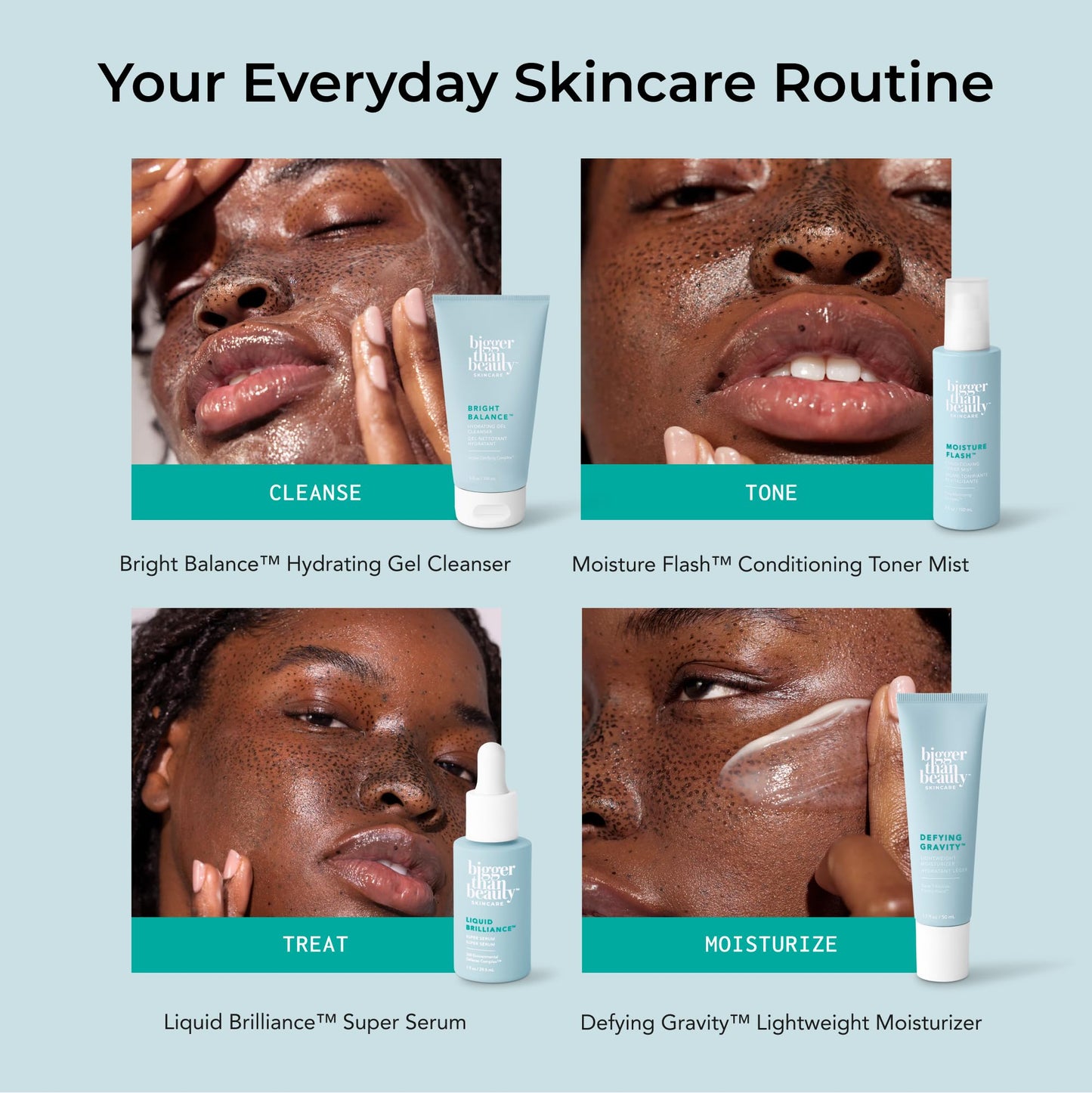 Bigger Than Beauty Skincare Hydrating Gel Cleanser, Face Wash with Hyaluronic Acid & Vitamin C for All Skin Types, Daily Skin Care, Makeup Remover for Women, Facial Cleanser, Vegan & Cruelty Free