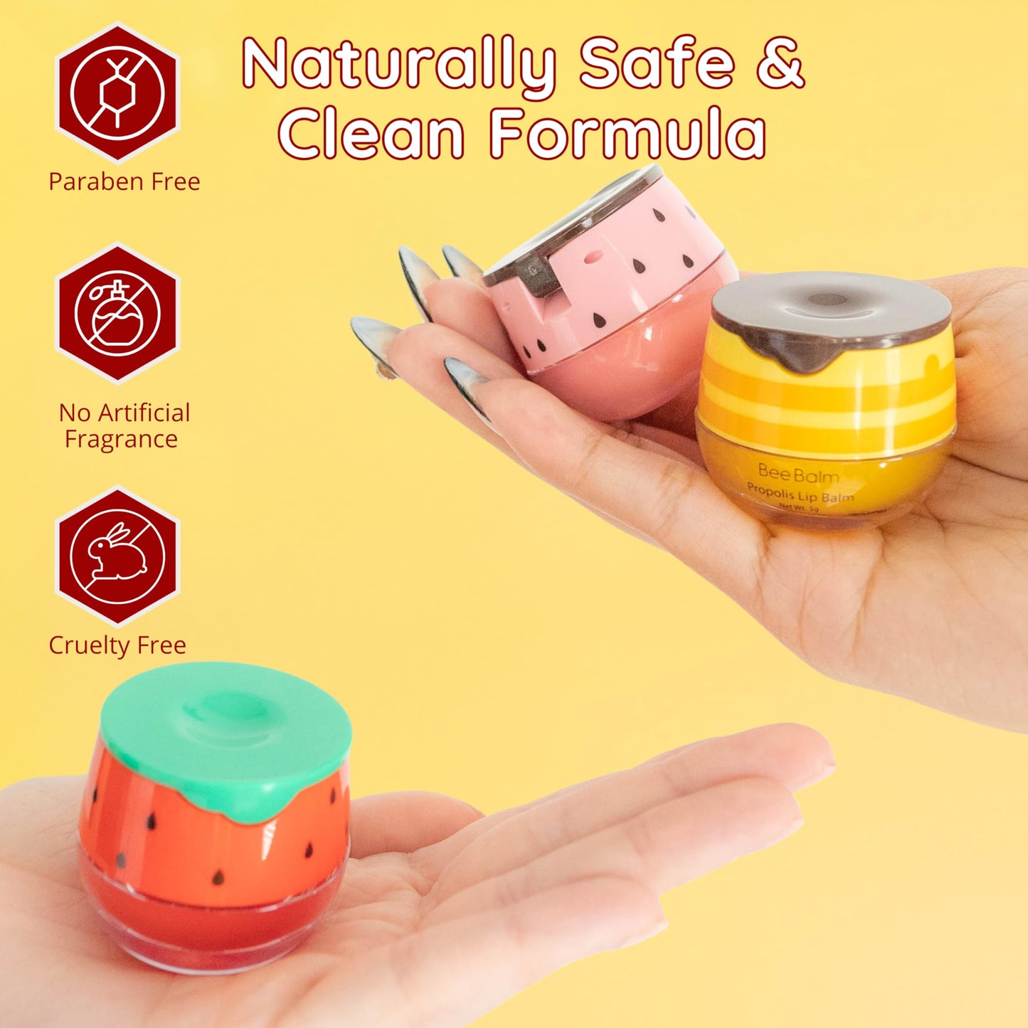 Original My Bee Balm Lip Balm – Propolis Hydrating Balm – Pot for Dry, Chapped & Cracked Lips – Deeply Moisturizes & Hydrates Lips with Organic Beeswax & Vitamin E