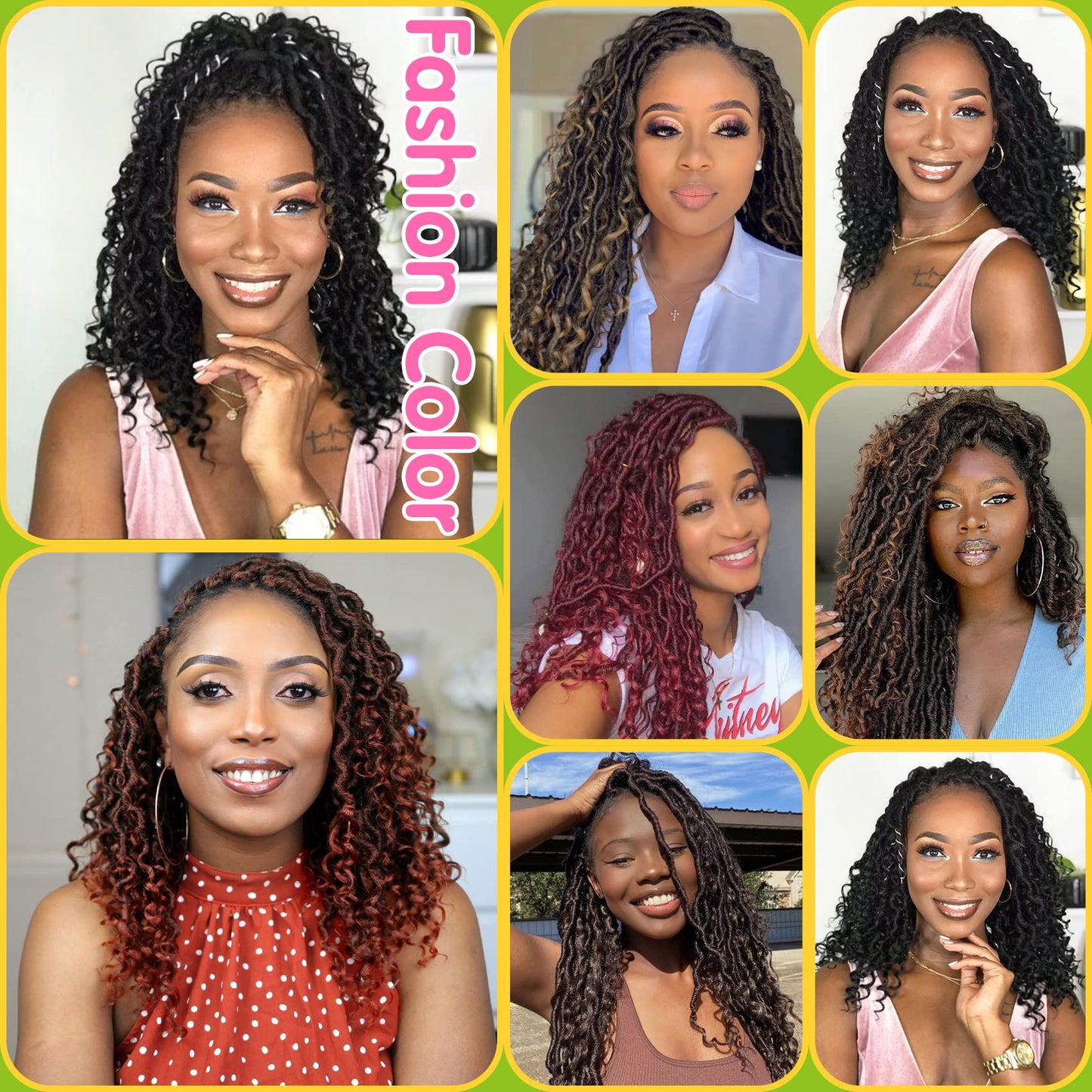 Fulcrum Goddess Locs Crochet Hair 18 Inch, 8 Packs New Faux Locs Crochet Hair for Black Women, Crochet locs with Curly Ends (18Inch (Pack of 8), TBUG#)