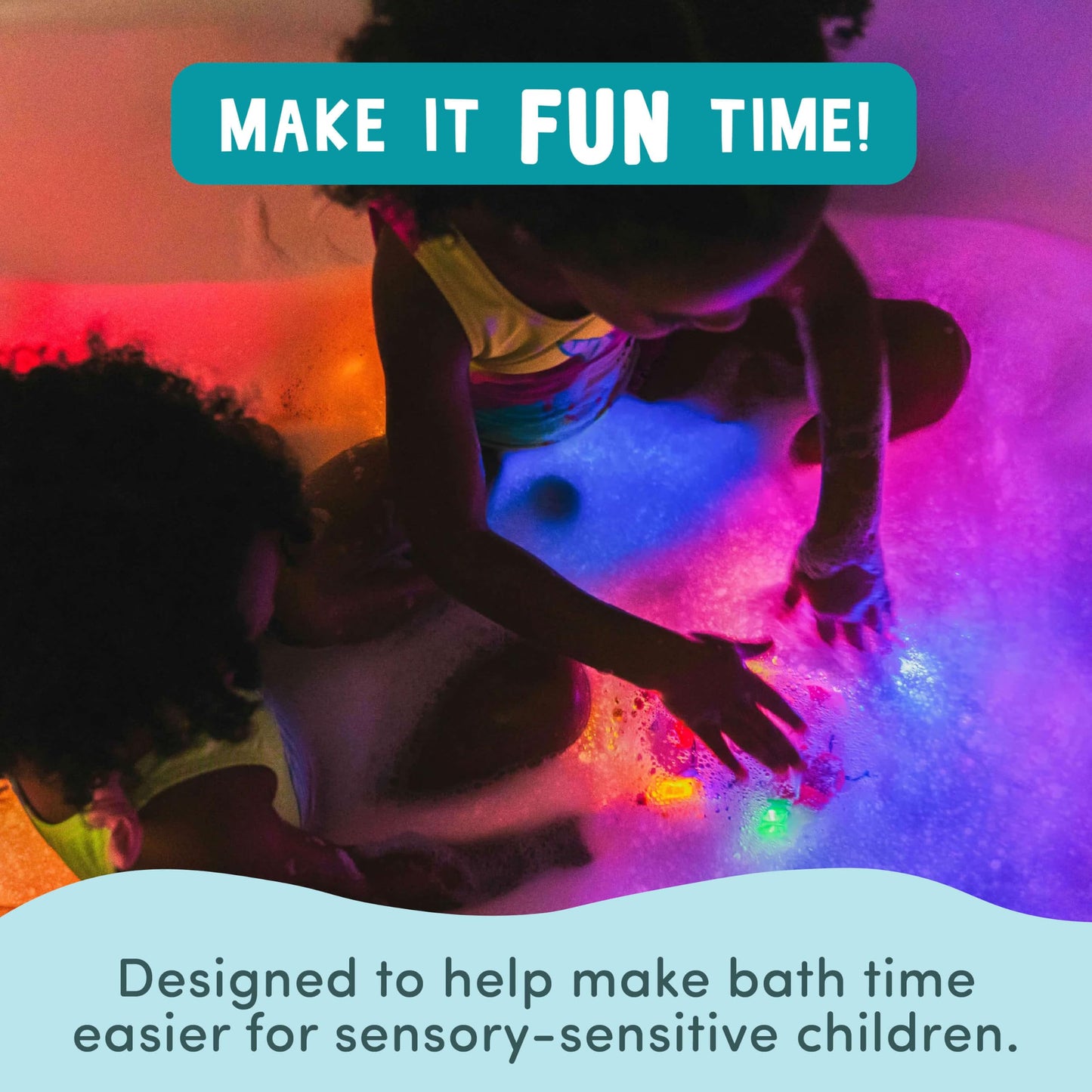 Glo Pals Water-Activated Light-Up Bath Toy Cubes, 4 Colors, 12 Pack