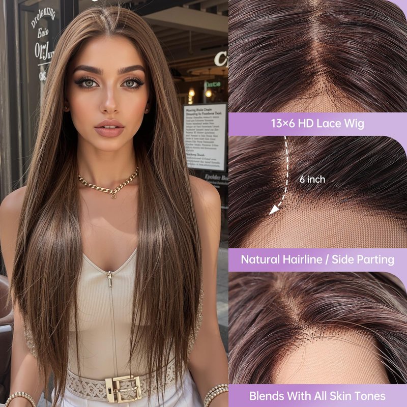 testar Black Lace Wigs 13x6 HD Lace Frontal Straight Wigs with Baby Hair 30 Inch Natural Black Lace Wig Synthetic Wig for Women Daily Use