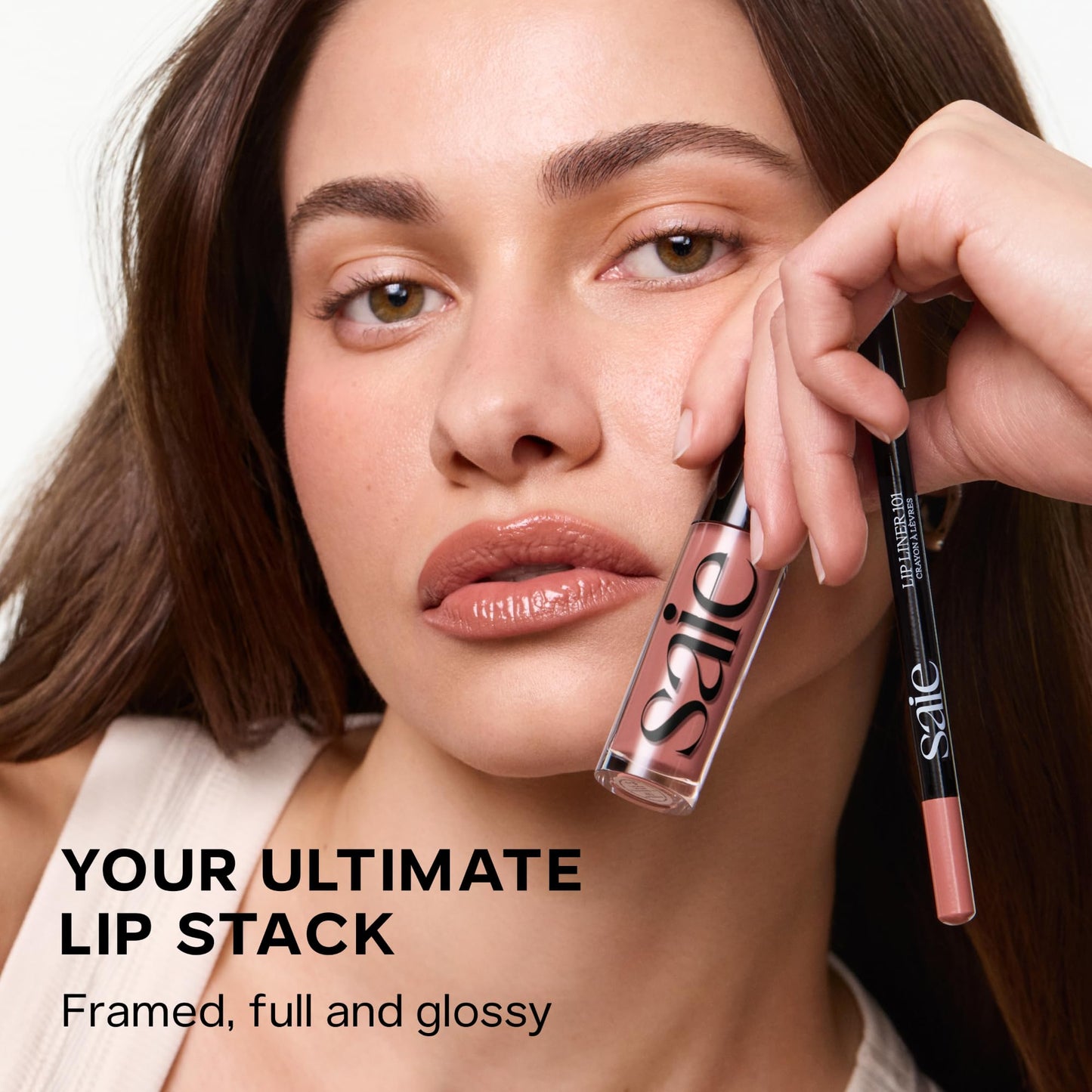 Saie Lip Liner 101 - Lip Pencil Made with a Creamy, Soft Matte Formula for a Naturally Framed or Fully Filled Look - Supercharged with Shea Butter & Jojoba Oil - Twist (.05 oz)