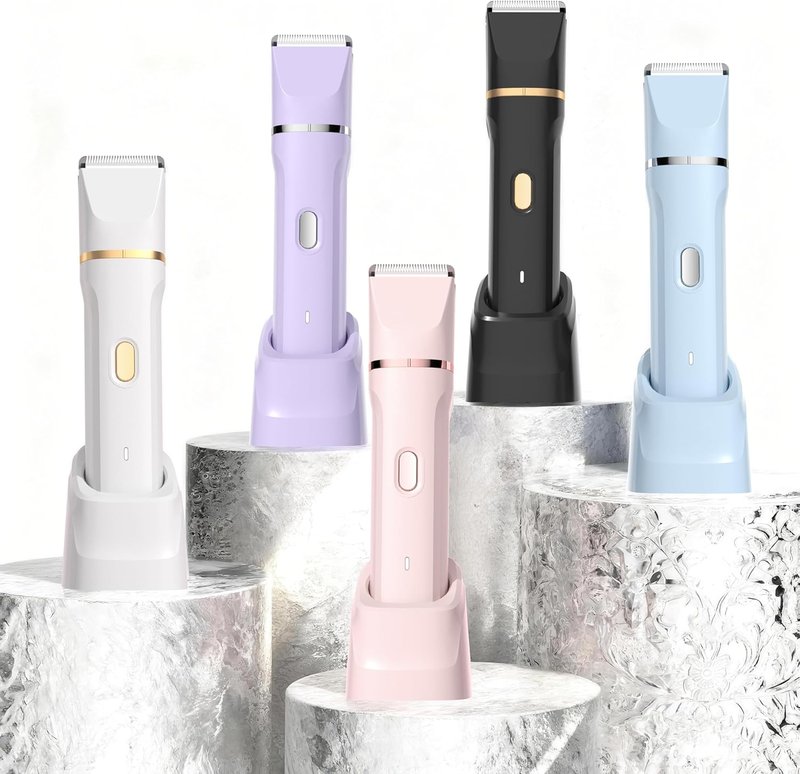 Bikini Trimmer for Women - 5-in-1 Electric Razor for Sensitive Skin | Waterproof Hair Removal Shaver - White