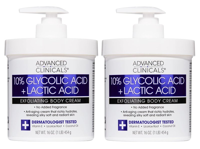 10% Glycolic Acid & Lactic Acid Lotion - Exfoliating Moisturizer with Hyaluronic Acid | 2-Pack for Smooth, Even Skin Texture