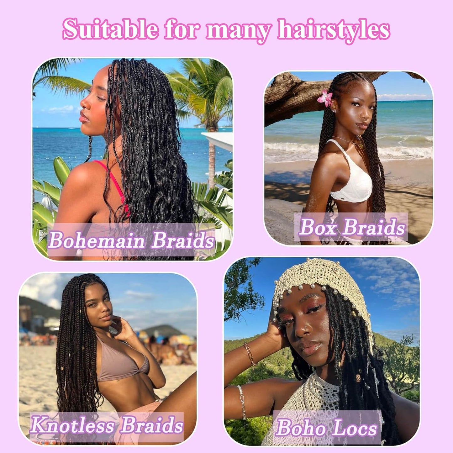 Human Braiding Hair 2 Bundles 100g 22 Inch Deep Wave Bulk 100% Human Hair for Braiding No Weft 12A Brazilian Virgin Human Hair Extensions for Boho Braids Natural Black