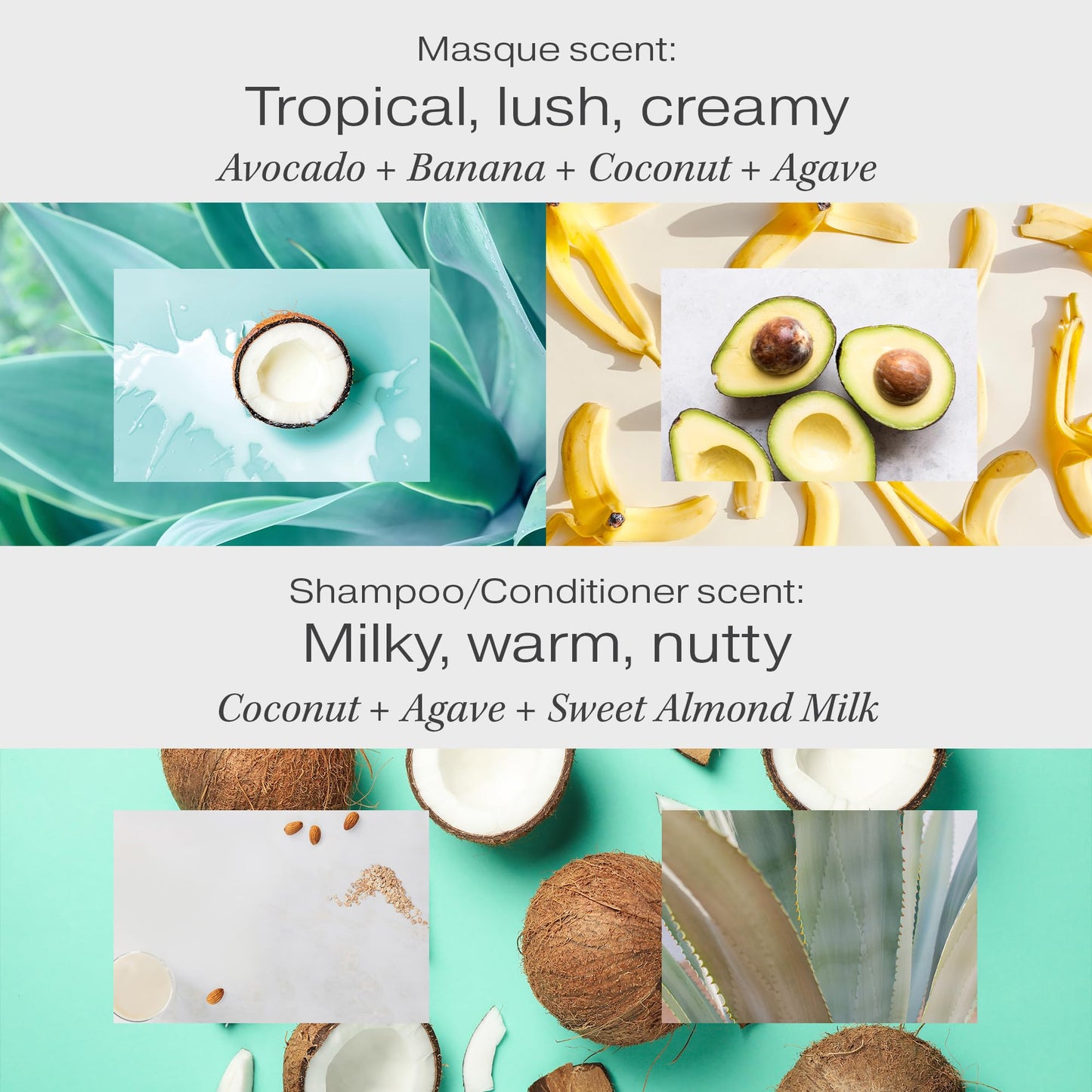 Raw Sugar Moisture Smoothie + Hair Masque Bundle - Shampoo & Conditioner for Dry Damaged Hair, Sulfate & Paraben Free