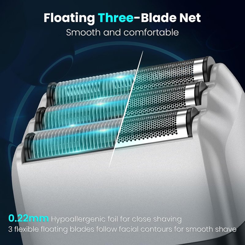 Electric Foil Shaver for Men - Daily Use Grooming Tool | Sleek Black Design