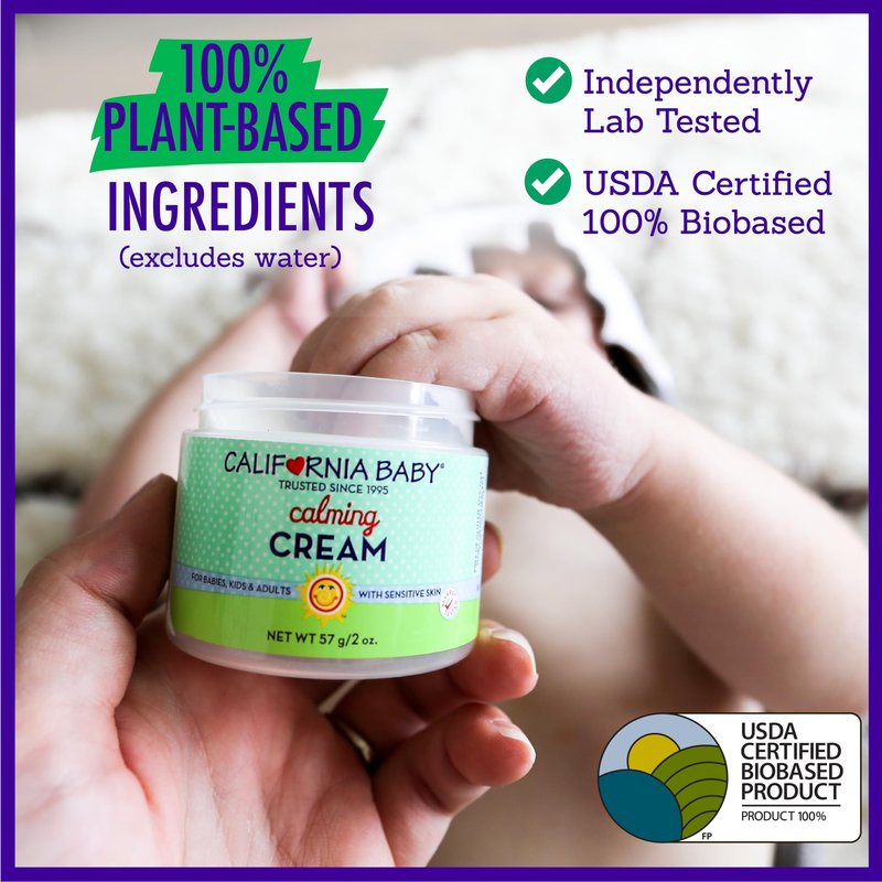California Baby Calming Cream | 100% Plant-Based Moisturizer | Lavender Baby Lotion | Face Moisturizer For Dry Skin | Hypoallergenic | 113g / 4oz