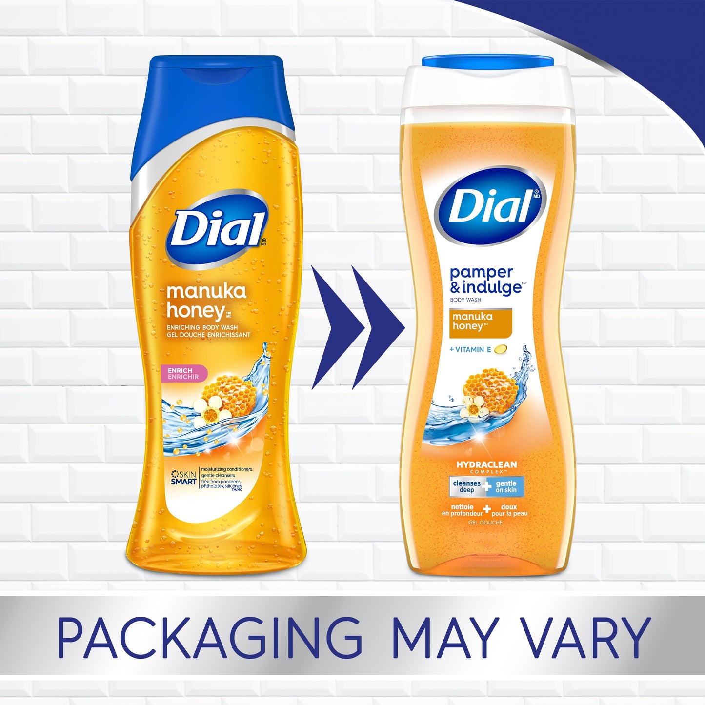 Dial Body Wash, Pamper & Indulge Manuka Honey, 21 fl oz, Pack of 4