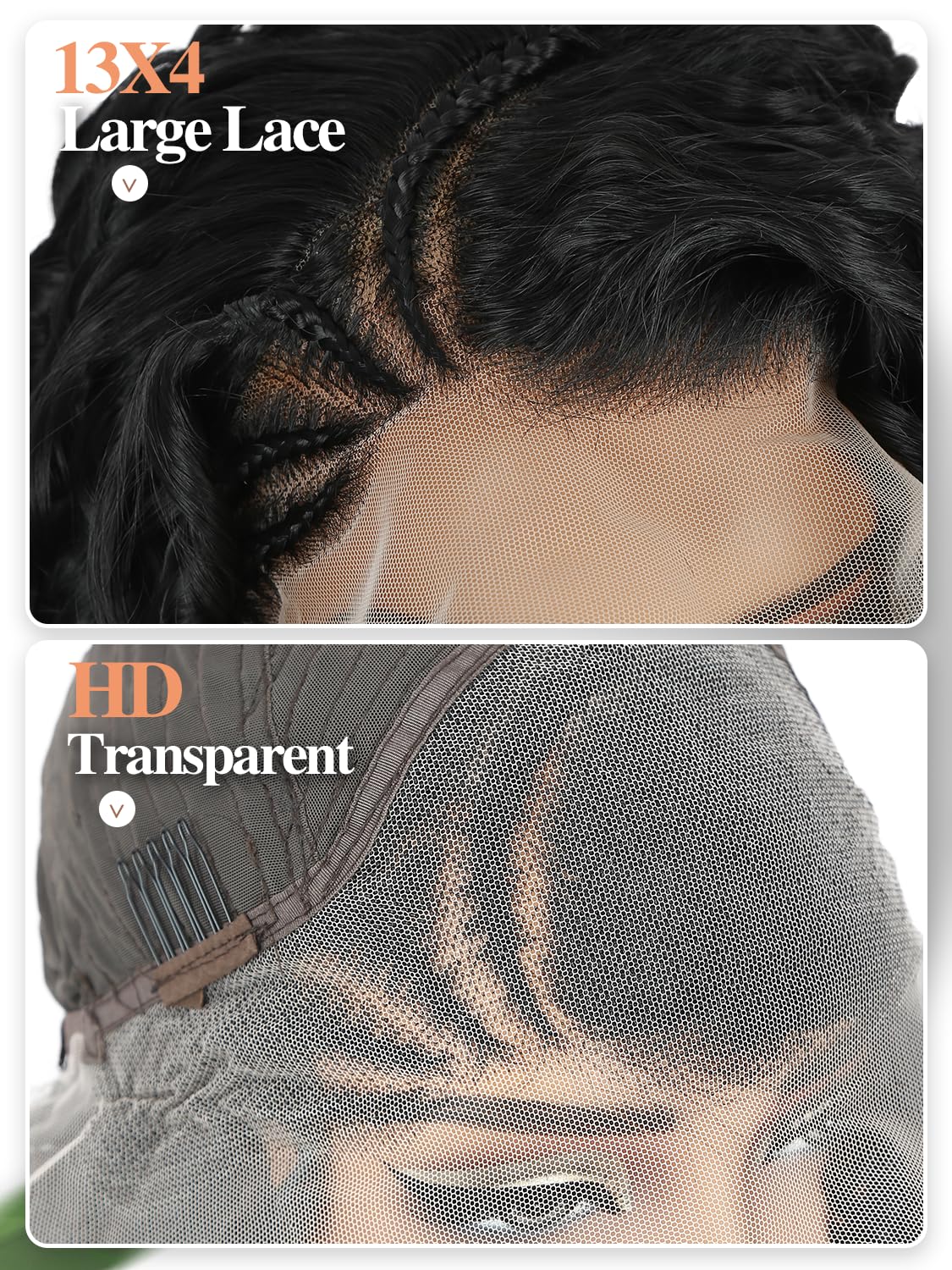 Fancy Hair Loose Curly Braided Wig HD 13X4 Lace Front Wig with Baby Hair Pre Plucked Box Braids Glueless Side Part Wig for Black Women