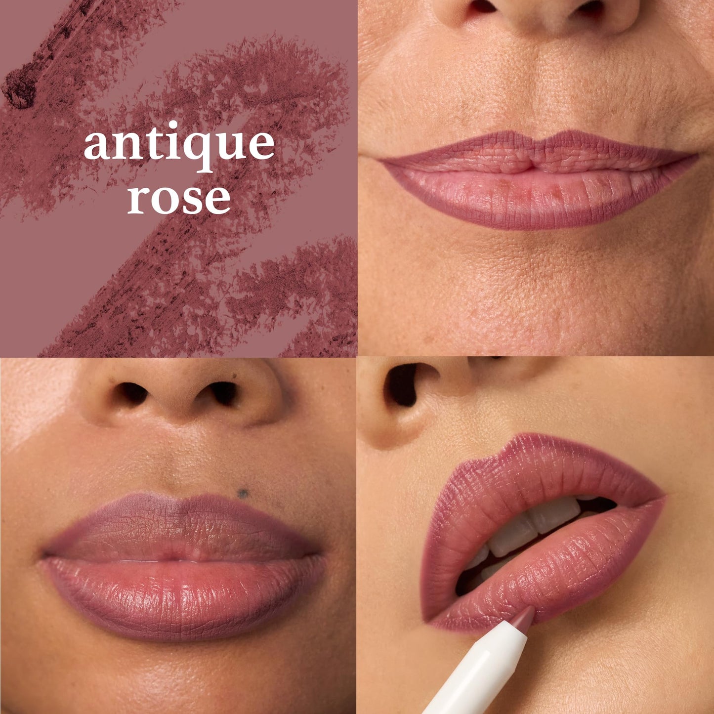Julep So Plush Plumping Lip Gloss - Keep It Real - High-Shine Hydrating Lightweight Lip Color - Non-Sticky Formula - Vitamin E Soothes and Repairs Lips and With a Trace Creamy Lip Liner, Antique Rose