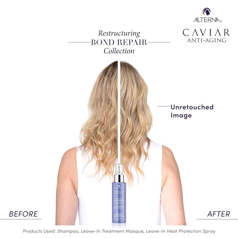 Alterna Haircare CAVIAR Anti-Aging Leave-In Heat Protection Spray - Strengthens & Repairs Damaged Hair | 4.2 Fl Oz