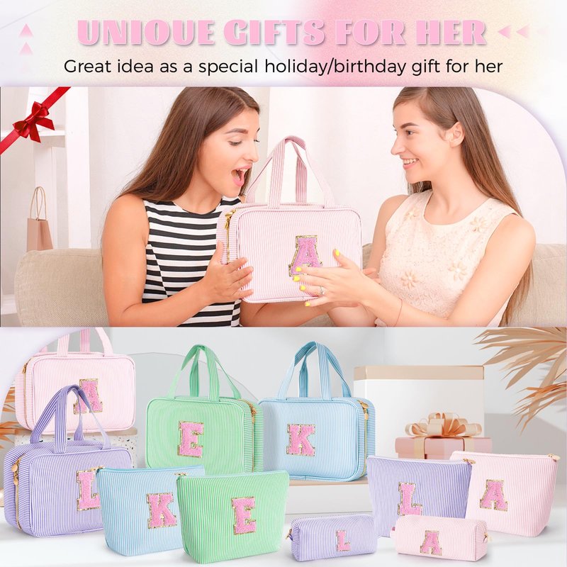 Fystdtote Gifts for Teenage Girls Birthday Gift for Girls Women Toiletry Makeup Bag Cosmetic Bag Teacher Gifts for 3 4 5 6 7 8 9 10 11 12 13 Year Old Girl - Pink S