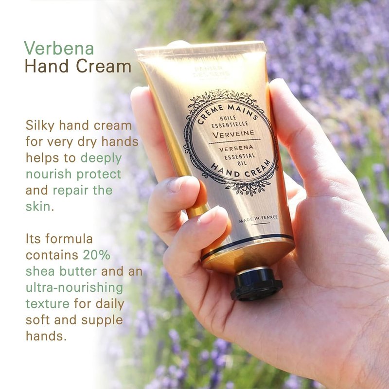 Panier des Sens Lemon Verbena Hand Cream - Moisturizing Lotion for Dry Skin | 97% Natural, 2.5 Fl Oz