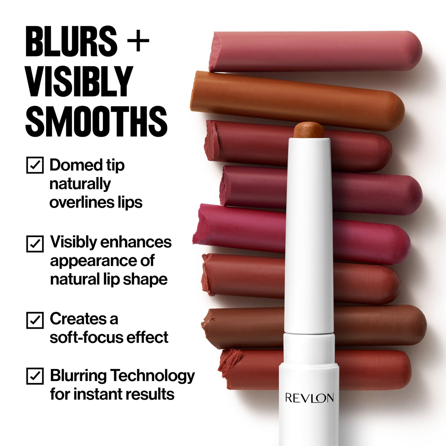 REVLON PhotoReady Instant Blur Liner, Soft Matte Lip Makeup to Overline for Instant Natural, Fuller-Looking Lips, Sheer-to-Buildable, 007 Filters, 0.05 oz