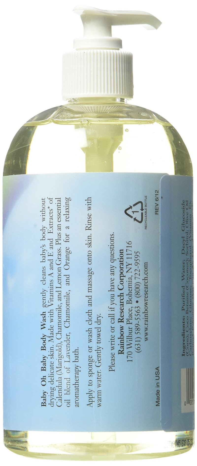 Rainbow Research, Body Wash Oh Baby Herbal, 16 Fl Oz
