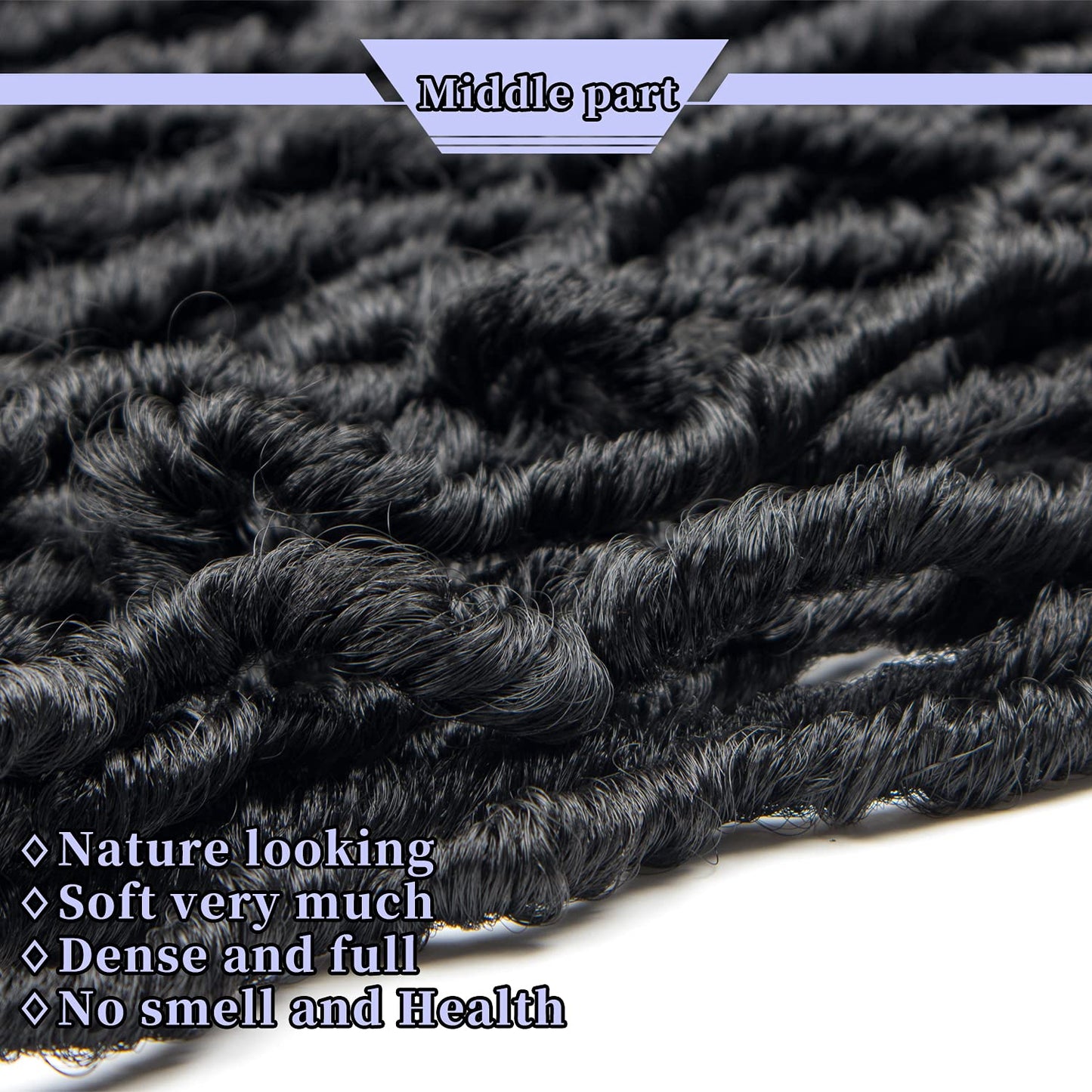 44 Inch New Faux Locs Crochet Hair New Soft Locs Crochet Braids Hair Pre Looped Synthetic Goddess Crochet Locs Braiding Hair 1B