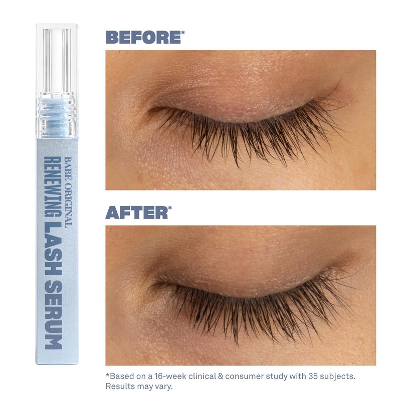 BABE ORIGINAL Renewing Lash Serum – Prostaglandin-Free, Peptide-Infused Gentle Lash Serum for Fuller, Longer-Looking Lashes, Lash Enhancing Treatment with Nourishing Botanicals, Vegan & Cruelty-Free