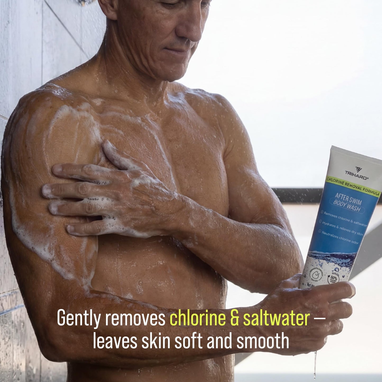 TRIHARD Elite Rejuvenation Body Wash | Advanced Chlorine & Saltwater Removal | Post-Swim Hydrating Formula