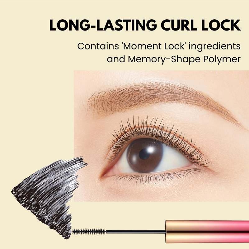Heroine Make by KissMe Mini Waterproof Mascara | Black Waterproof Formula for Long-Lasting Volume and Length | Hypoallergenic | Curling and Smudge-Proof | Made in Japan