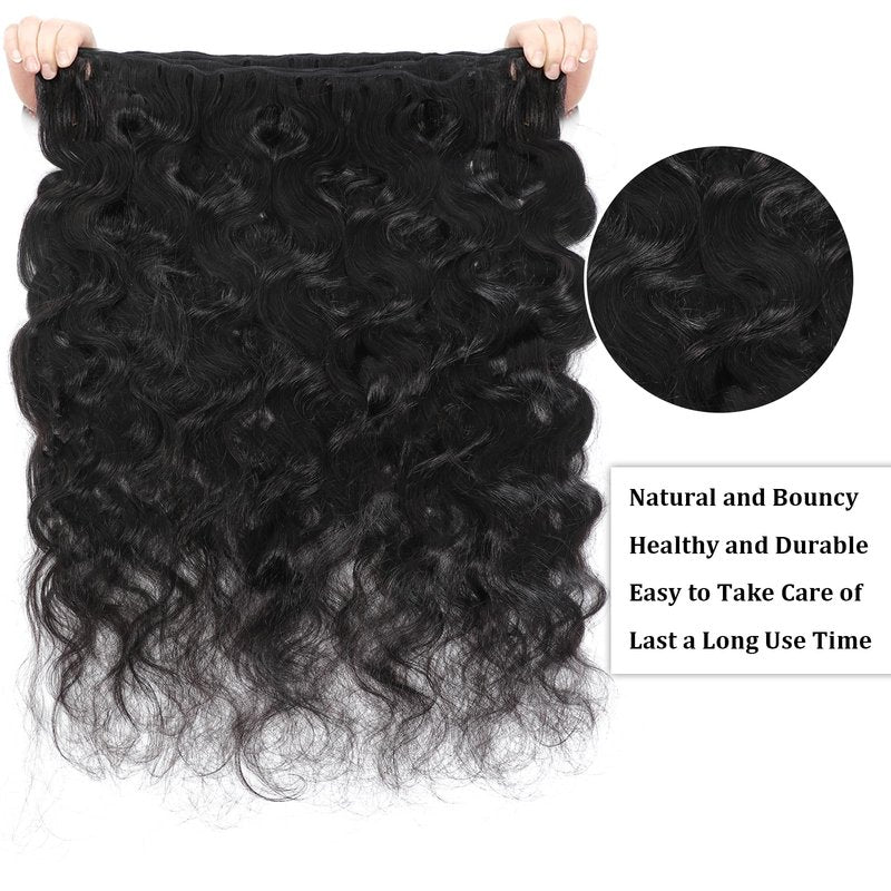 16A Raw Body Wave Bundles Human Hair 100% Human Hair Bundles,Triple Lifespan Virgin Remy Hair Extensions,Keep Texture Silky Soft After Multiple Washes (Body Wave 1 Bundle, 14 Inch)