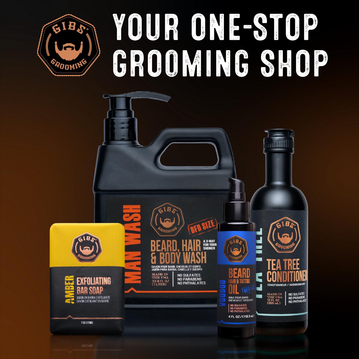 GIBS Grooming - Manscaper Beard, Hair & Tattoo Oil (1 fl oz) - Softens, Strengthens, Protects - Skin Moisturizer - Vitamin C - UV Shield - Travel Size - Beard Oil, Hair Care, Skin Care - Made in USA