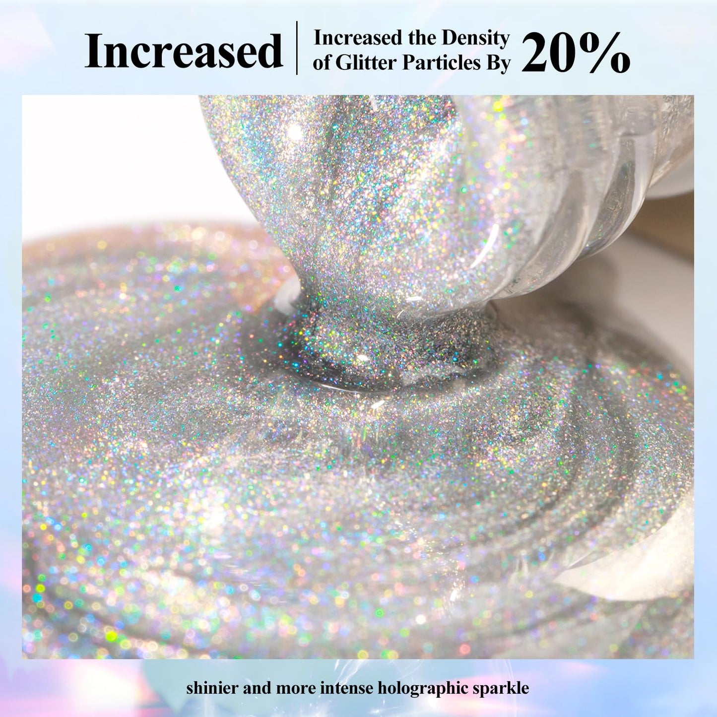 Bevimee Iridescent Holographic Nail Polish 12ML*4Colors Silver Pink Red Green Nail Polish Fast Drying