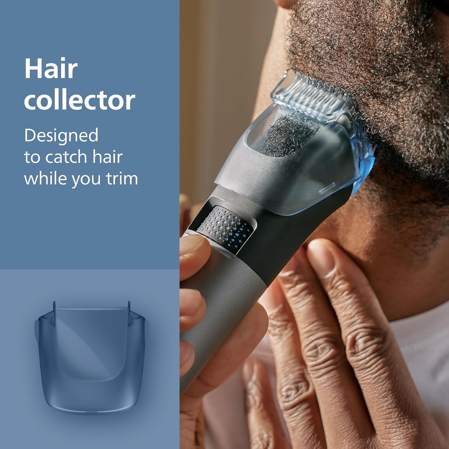 Philips Beard Trimmer 7000 Series - 100% Waterproof, 40 Length Settings | Detail & T-Blade Heads, Charging Stand