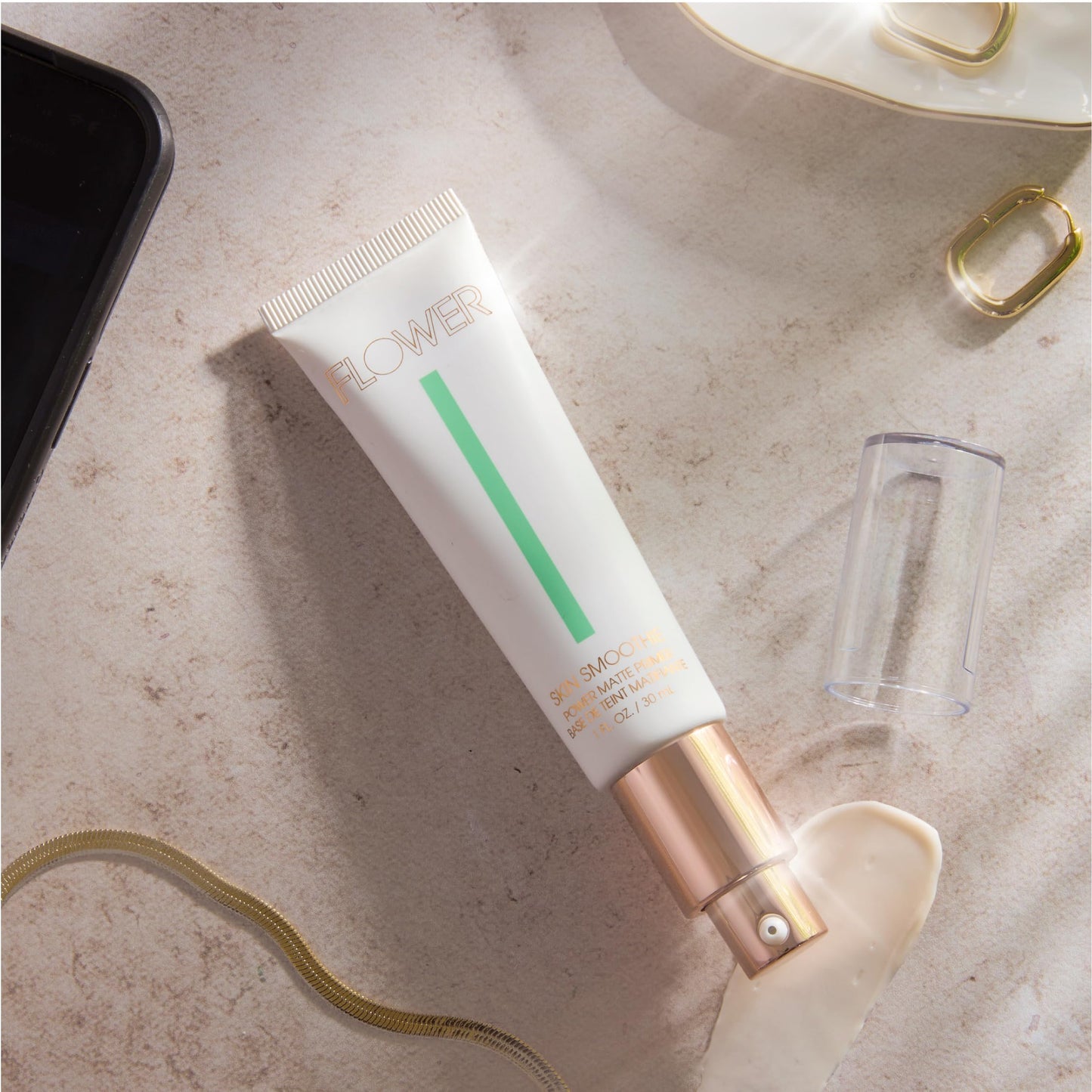 FLOWER BEAUTY By Drew Barrymore Skin Smoothie Power Matte Primer - Smoothes Skin + Mattifying Effect Blurs Pores + Blemishes - Absorbs Oil