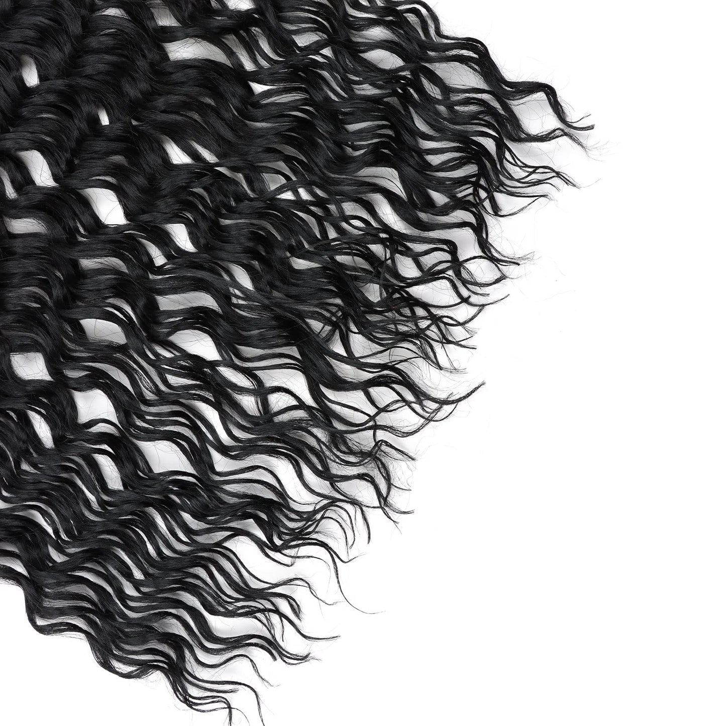 LYCSOU 24 Inch Faux Locs Crochet Hair 6 Packs Soft Goddess Locs Crochet Braids Deep Wave Pre Looped Crochet Hair Extensions for Black Women 1B